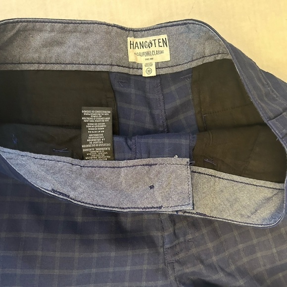 Hang Ten mens flat front blue plaid hybrid shorts Sz-32. X15 - Picture 7 of 12